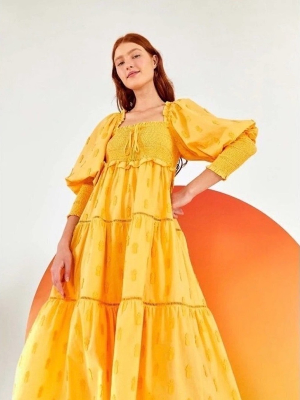 Farm Rio 3D Pineapple Midi Dress – Yellow - Picture 2 of 10